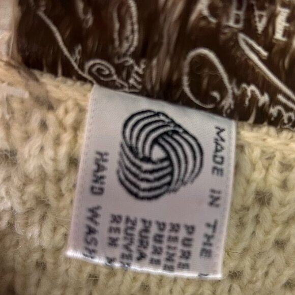 Vintage Cheviot Crafts 100% Scottish Wool Fisherman's Cardigan Sweater Small - Picture 5 of 8